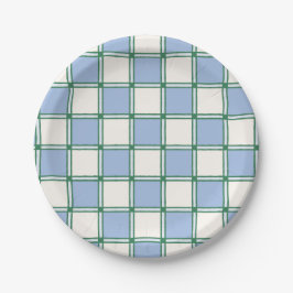 Plato De Papel Chequeros/gránulos pintados con pinturas de perrit