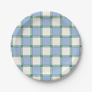 Plato De Papel Chequeros/gránulos pintados con pinturas de perrit