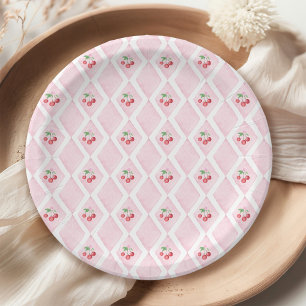 Plato De Papel Cherry Baby Shower