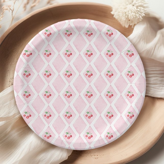 Plato De Papel Cherry Baby Shower (Subido por el creador)