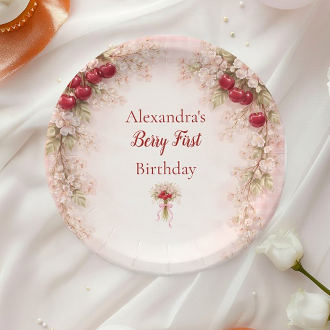 Plato De Papel Cherry Blossom Garden 1st Birthday (Subido por el creador)