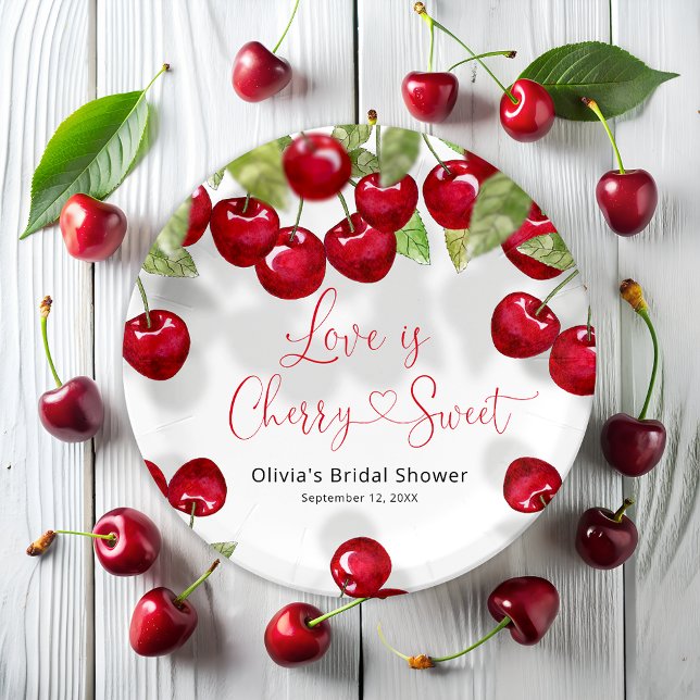 Plato De Papel Cherry Bridal Shower (Subido por el creador)