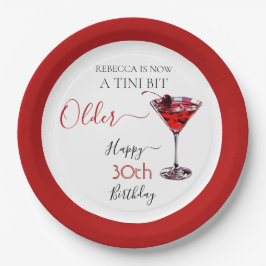 Plato De Papel Cherry cocktail A tini bit Older Birthday