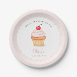 Plato De Papel Cherry en Baby Shower superior