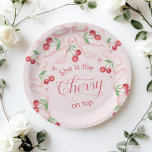 Plato De Papel Cherry en la cima de la coqueta rosa de la vaca be<br><div class="desc">Cherry on Top Pink Bow Coquette Baby Ducha Placas de papel para el bebé Se ofrecen artículos de aseo.</div>