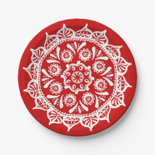 Plato De Papel Cherry Mandala
