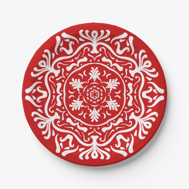 Plato De Papel Cherry Mandala (Anverso)