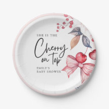 Cherry on Top Pink Bow Coquette Baby Shower