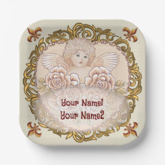 Plato De Papel Cherub Angel Heart