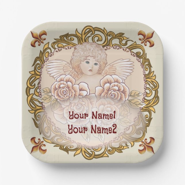 Plato De Papel Cherub Angel Heart (Anverso)
