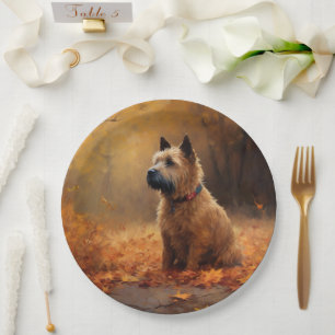 Plato De Papel Chesapeake Bay Terrier en otoño