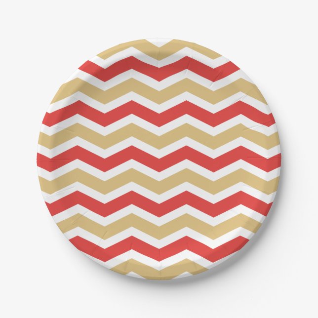 Plato De Papel Chevron Deco (Anverso)