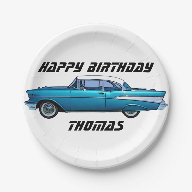 Plato De Papel Chevy BelAire personalizado de 1957 (Anverso)