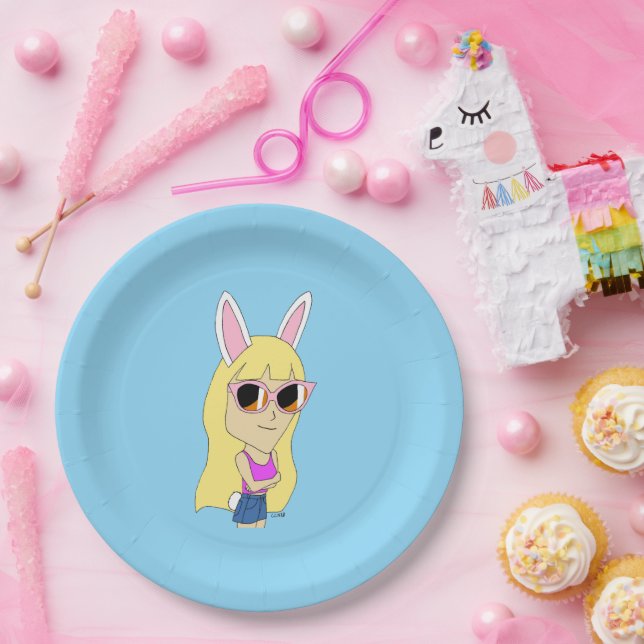 Plato De Papel chibi bunnygirl (Fiesta)