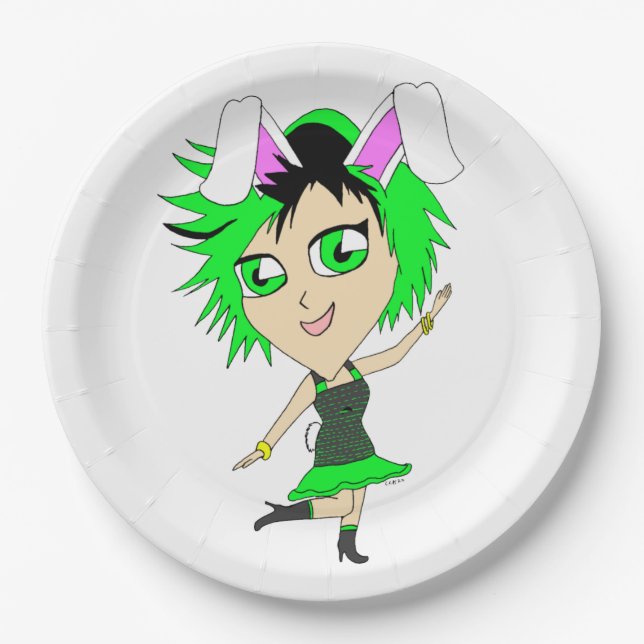 Plato De Papel chibi bunnygirl (Anverso)