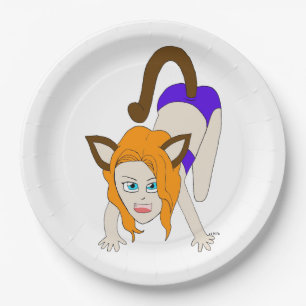 Plato De Papel chibi catgirl