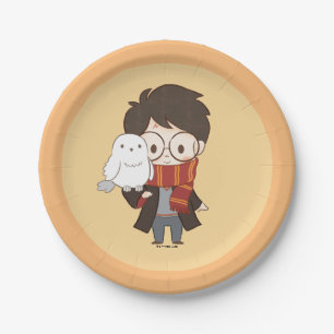 Plato De Papel Chibi HARRY POTTER™ y Hedwig