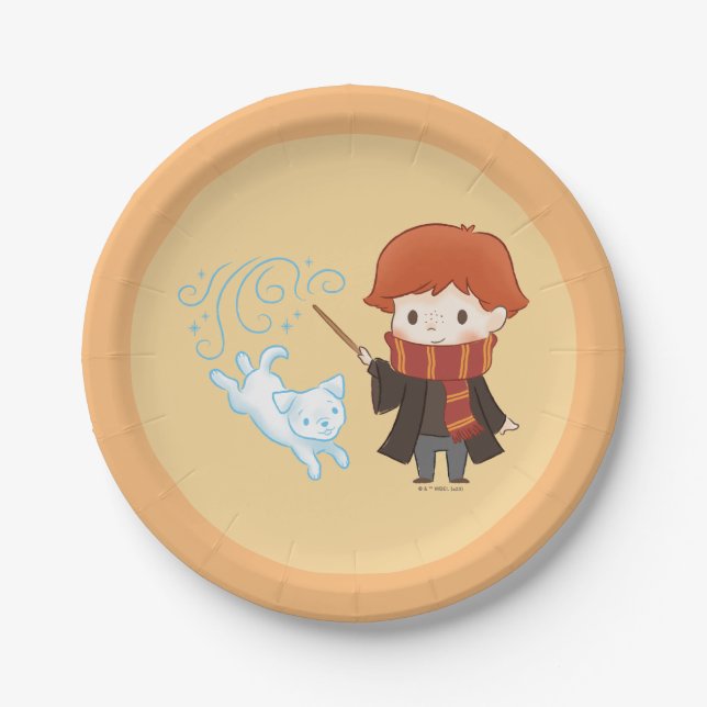 Plato De Papel Chibi Ron Weasley Patronus (Anverso)