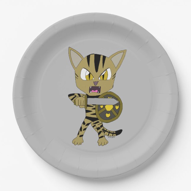 Plato De Papel Chibi Warrior Cat (Anverso)