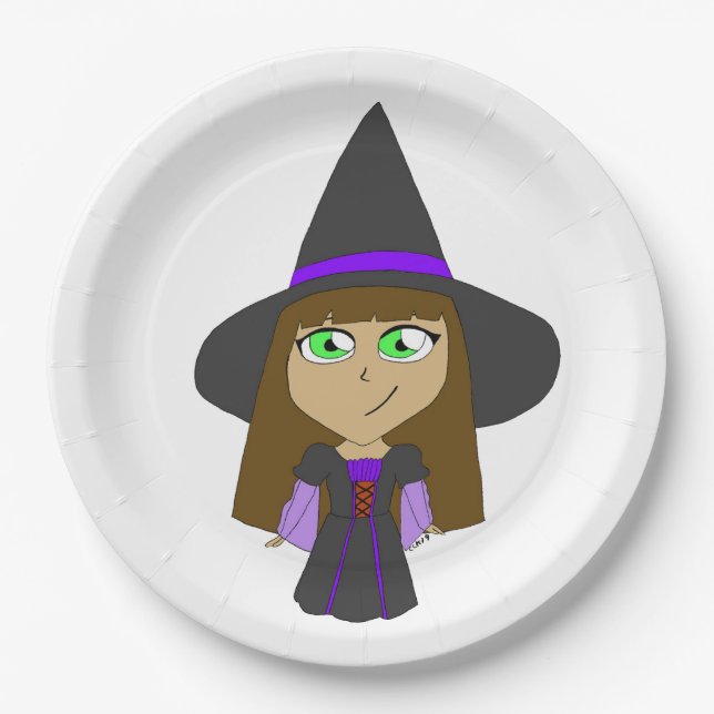Plato De Papel chibi witch (Anverso)