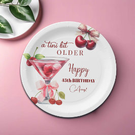 Plato De Papel Chic A Tini Bit Older Cherry Martini 45th Birthday