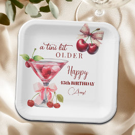 Plato De Papel Chic A Tini Bit Older Cherry Martini 45th Birthday