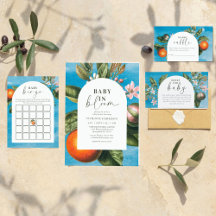 Chic de Flor de Naranja para Baby Shower