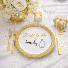Plato De Papel Chic para Despedida de Soltera Novia a Punto de Ca
