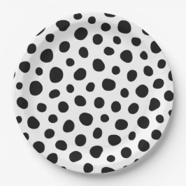 Plato De Papel Chic Playful Energy Dalmatian Spot Pattern
