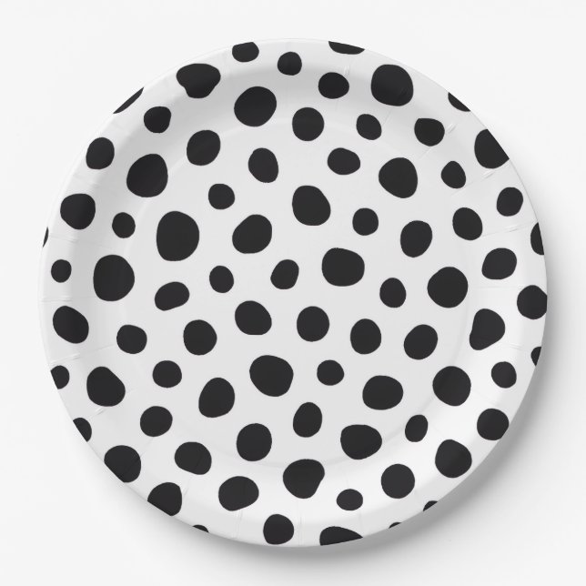 Plato De Papel Chic Playful Energy Dalmatian Spot Pattern (Anverso)