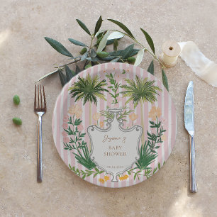 Plato De Papel Chic Retro Baby Shower de Palm Springs