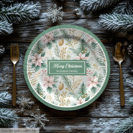 Plato De Papel Chic Sage and Gold Paper Plates Luxury Holiday