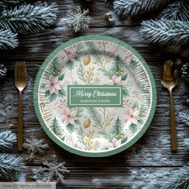 Plato De Papel Chic Sage and Gold Paper Plates Luxury Holiday  (Chic Sage and Gold Paper Plates Luxury Holiday )
