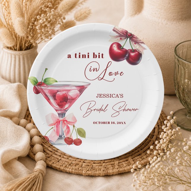 Plato De Papel Chic Tini Bit enamorada Cherry Martini Despedida d (Subido por el creador)