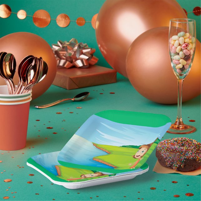 Plato De Papel Chica A Orillas Del Río (Subido por el creador)