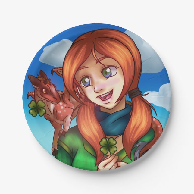 Plato De Papel Chica afortunado (Anverso)