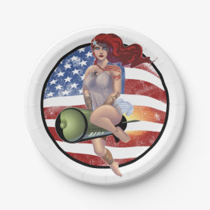 Plato De Papel Chica americano