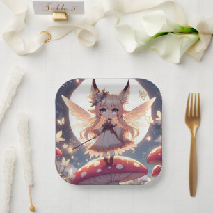 Plato De Papel Chica anime Pixie Hippie Moon Fairy