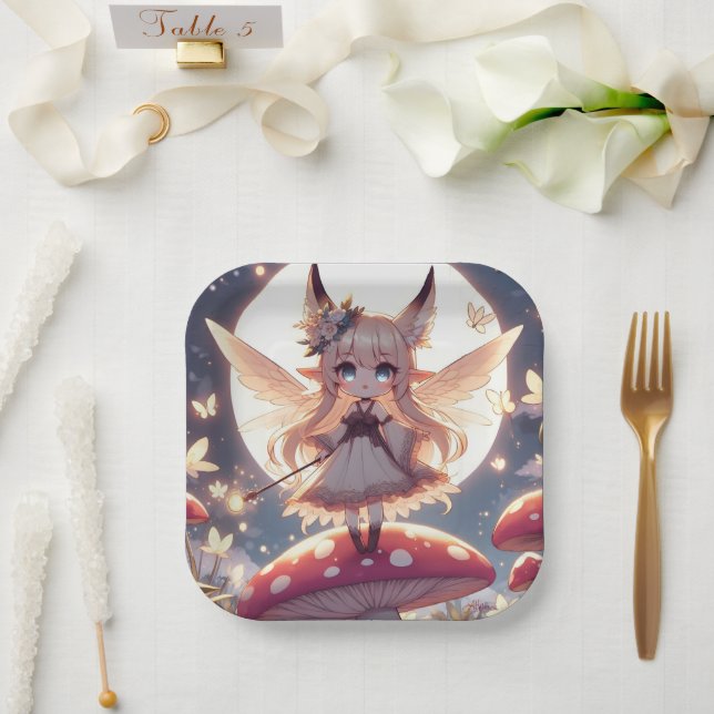 Plato De Papel Chica anime Pixie Hippie Moon Fairy (Boda)