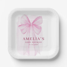 Chica Baby Shower con Lazo Rosa Rubor