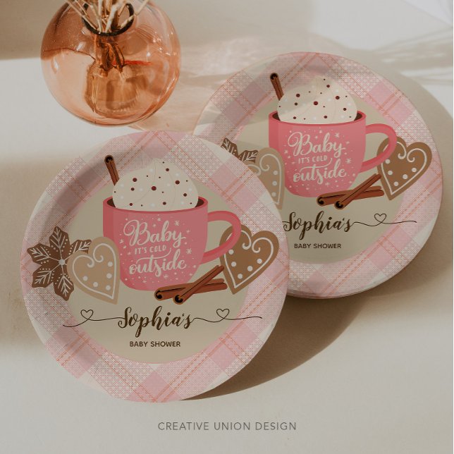 Plato De Papel Chica Baby Shower Hot Chocolate Winter (Subido por el creador)