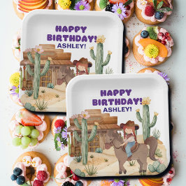 Plato De Papel Chica bovina en la fiesta de cumpleaños del caball