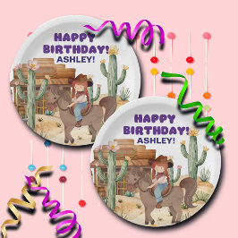 Plato De Papel Chica bovina en la fiesta de cumpleaños del caball