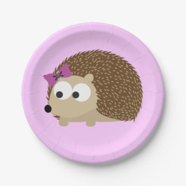 Plato De Papel Chica Cute Hedgehog