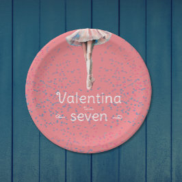 Plato De Papel Chica Cute Pastel Pink Ballerina Tutu Fiesta de da