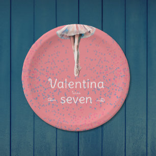 Plato De Papel Chica Cute Pastel Pink Ballerina Tutu Fiesta de da