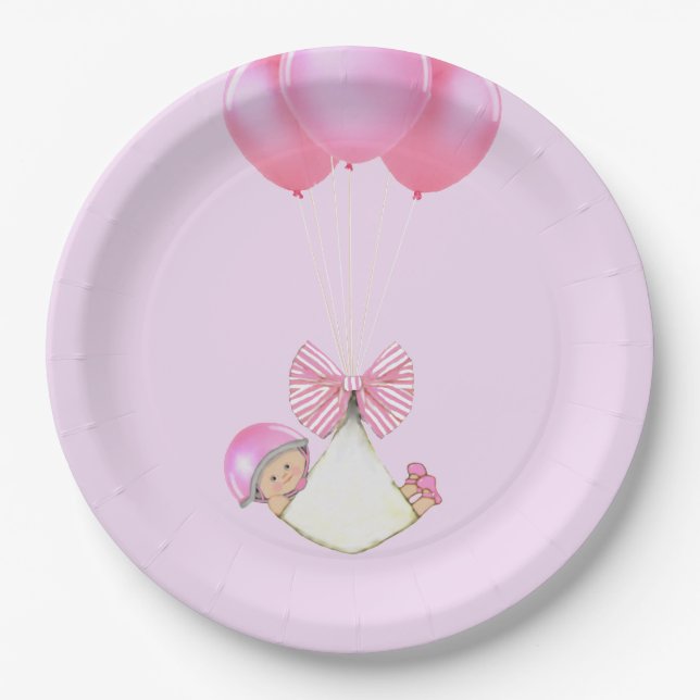 Plato De Papel Chica de Baby Shower (Anverso)