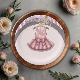 Plato De Papel Chica de ballet Tutu Ballerina rosada moderna Baby