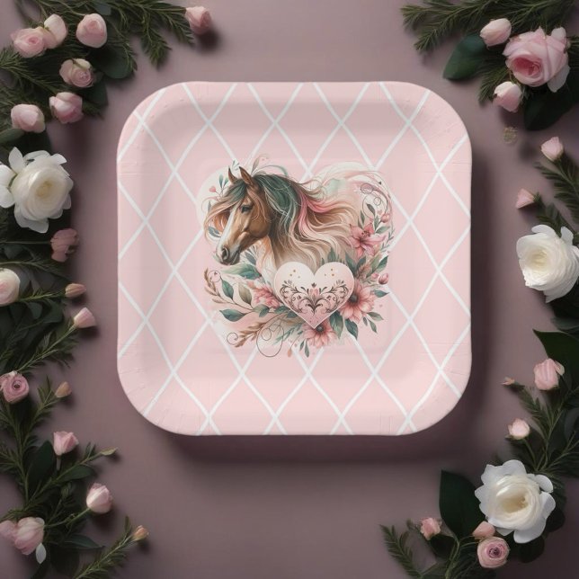 Plato De Papel Chica de caballos Cumpleaños (Enjoy this design! )