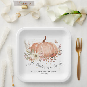 Plato De Papel Chica de calabaza floral de flores silvestres Baby